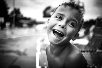 Close-up of happy boy