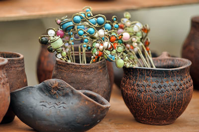 Close-up of spices on table