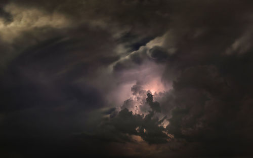 Low angle view of storm clouds in sky