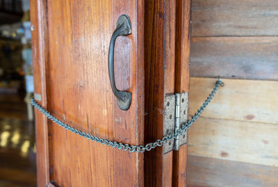 Close-up of closed door