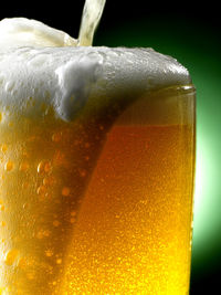 Close-up of beer glass