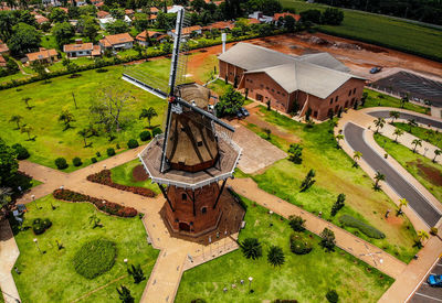 High angle view of agricultural field