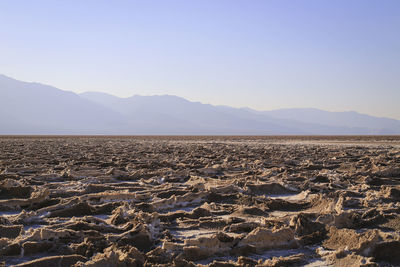 Medium angle landscape shot of badwater basin, death valley np