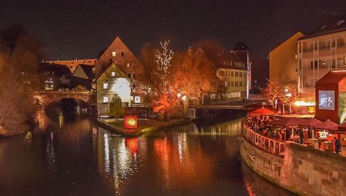 Illuminated city at night