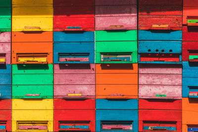 Full frame shot of multi colored apiary