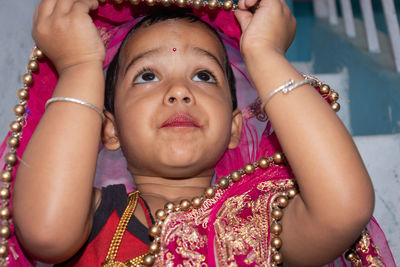 Cute girl wearing sari