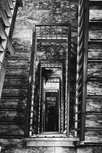 Low angle view of staircase in old building