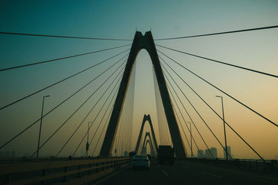 View of suspension bridge against sky