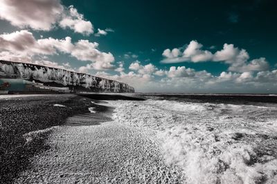 View of sea against cloudy sky