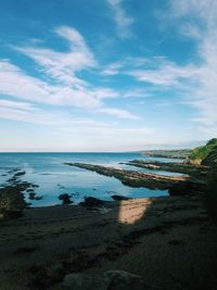 Scenic view of beach against sky