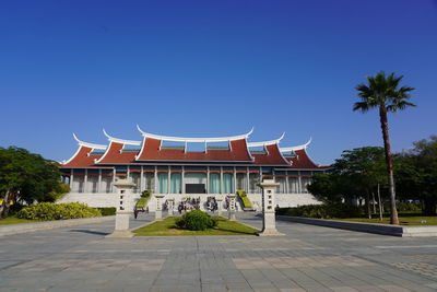 Building against clear blue sky