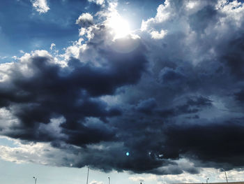 Low angle view of storm clouds in sky