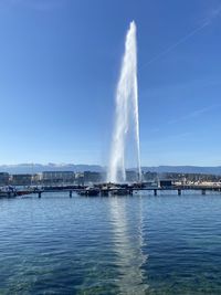 View of fountain in sea against sky