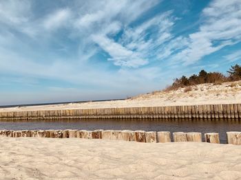 Scenic view of beach against sky