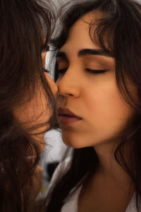 Close-up portrait of beautiful woman