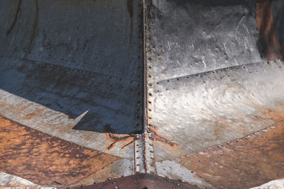 Close-up high angle view of metal