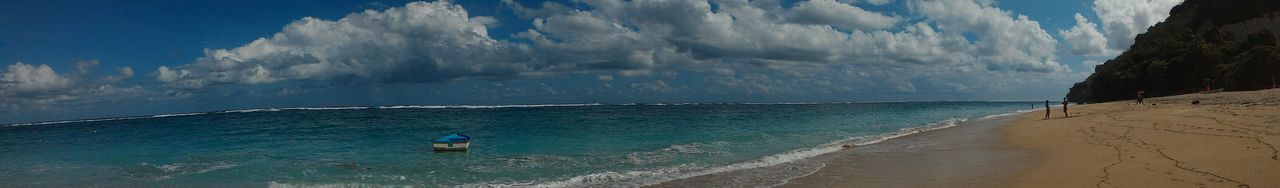 Scenic view of beach against sky