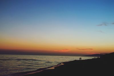 Scenic view of sea at sunset