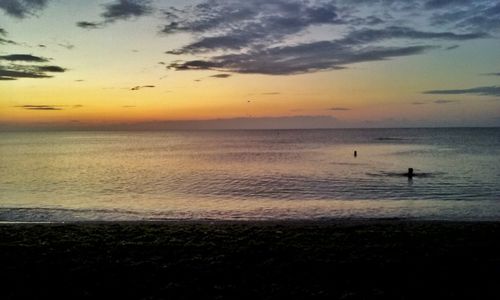 Scenic view of sea during sunset