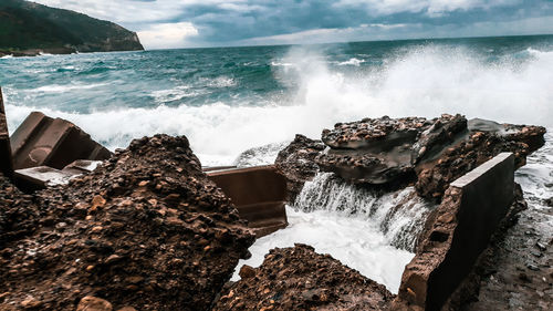 Scenic view of sea shore