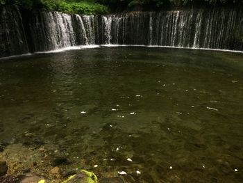 Scenic view of waterfall