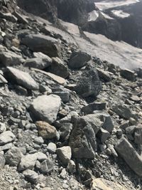 Close-up of pebbles on beach