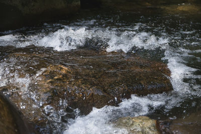 Water splashing on rocks