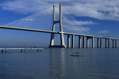 Bridge over sea against sky