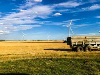 Agricultural field against sky