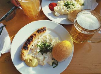 Close-up of food served in plate