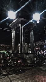 Illuminated street light at night