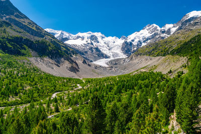 A close view of the morteratsch glacier, in the engadin, switzerland.