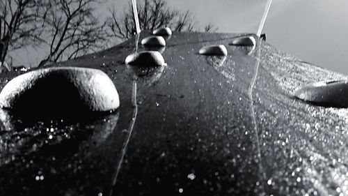 Close-up of water against sky