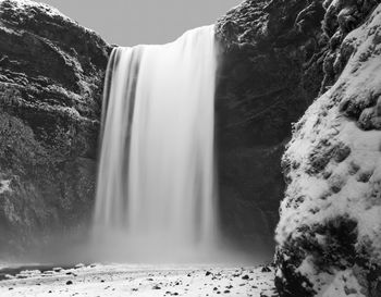 Icelandic waterfall in winter