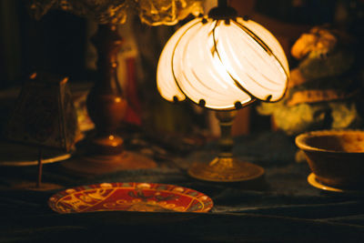Close-up of illuminated light painting