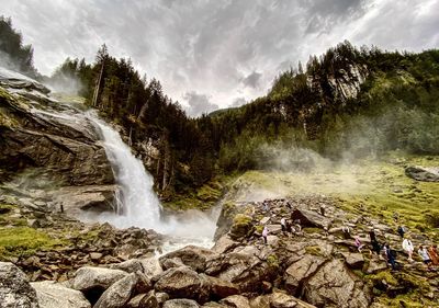 Scenic view of waterfall