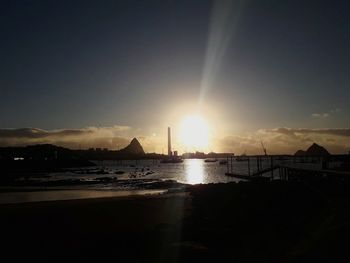 Scenic view of sea against sky at sunset
