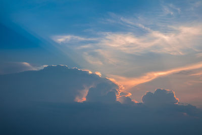 Low angle view of clouds in sky during sunset