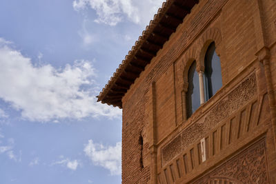 Arabic building in the alhambra in granada in spain 
