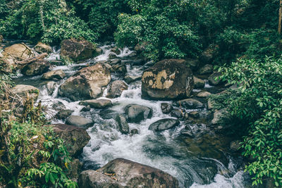 Full frame shot of stream through rocks