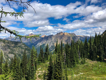 Scenic view of mountains against sky