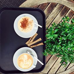 Coffee cup on table