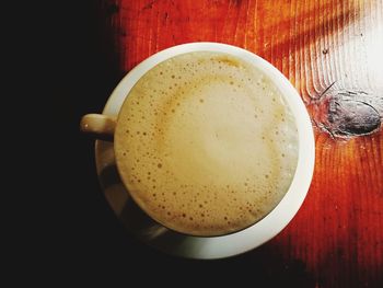 Directly above shot of coffee on table