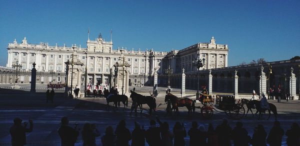 Group of people in front of building