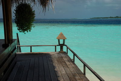 Scenic view of sea against blue sky