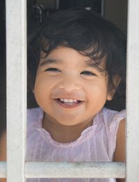 Portrait of cute girl smiling