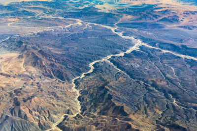 Aerial view of dramatic landscape