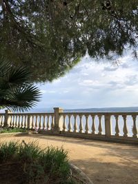 Bridge over river against sky