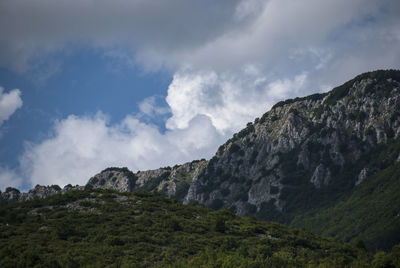 Low angle view of mountain against sky