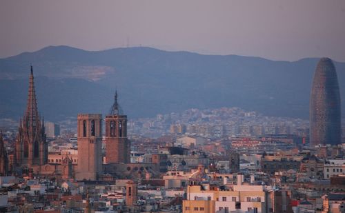 Aerial view of buildings in city